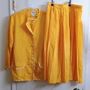 Yellow Polka Dot 2 Piece Dress Set